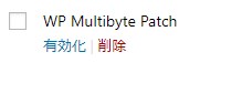 WP Multibyte Patch - 有効化